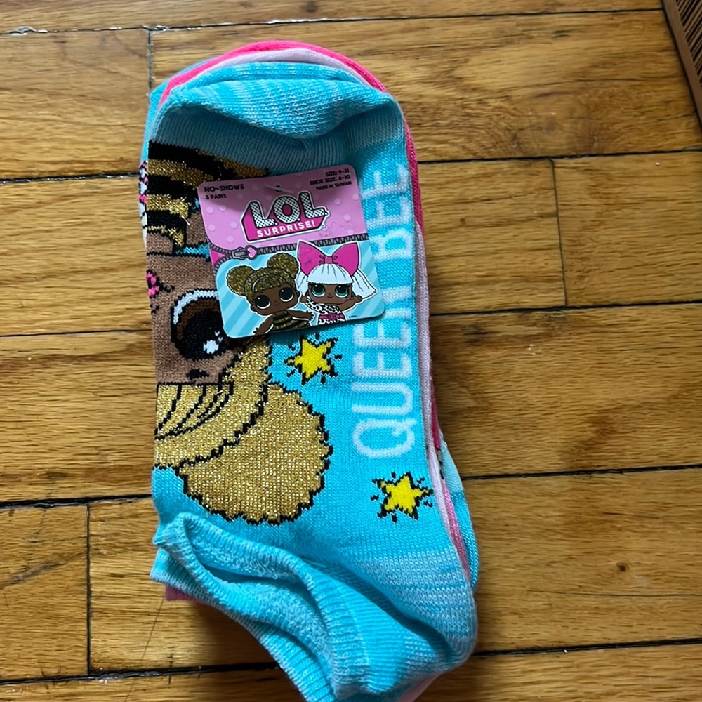 LOL Surprise No Show Socks 5 Pairs 4-10 Size Brand new